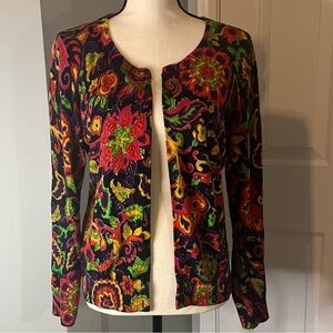 Talbots vibrant Paisley and Floral Cardigan - Women’s Medium